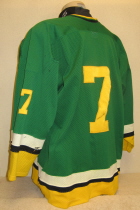 Drew Hale #7 Away "C" 95-96  This sweater was worn by captian Drew Hale during the 95-96 season. NNOB and was made by Athletic Sewing. 