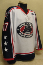 Worn for both seasons in Columbus. The inaugural season worn by Chris Reed.  The second season seanon worn by Justin Cseter (he wore 27 the previous season).  Tie down front, SP logo on fron tleftchest and on right rear hem.  Teir 1 logo also on left rear hem. Size 56 Made by SP.