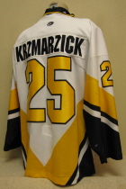 Tulsa Crude Scott Krzmarzick # 25 2001-02 This jersey was worn by Scott Krzmarzick during the one and only season in Tulsa. Scott's previous two season were spent in a Chicago Steel uniform. 