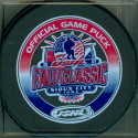 2007-08 Fall Classic souvenir pucks available through the team store only.  Blanks were used as game pucks during the Fall classic games. Same style front and back used for the 2008 Fall classic souveneer pucks.